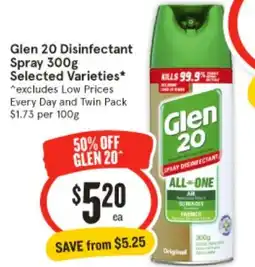 IGA Glen 20 Disinfectant Spray offer