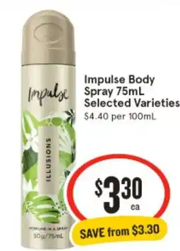 IGA Impulse Body Spray offer