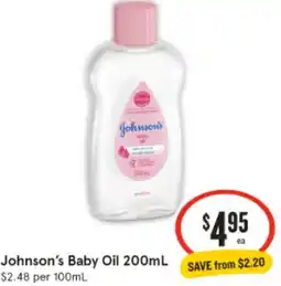IGA Johnson's Baby Oil offer