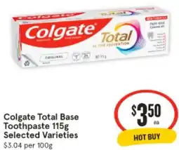 IGA Colgate Total Base Toothpaste offer