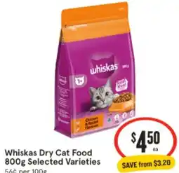 IGA Whiskas Dry Cat Food offer
