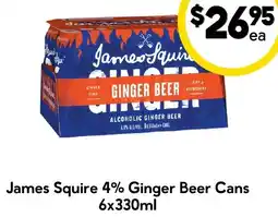 Drakes James Squire 4% Ginger Beer Cans offer