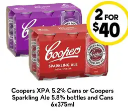 Drakes Coopers XPA 5.2% Cans or Coopers Sparkling Ale 5.8% bottles and Cans offer