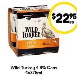 Drakes Wild Turkey 4.8% Cans offer