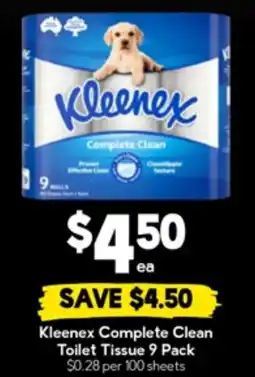 Drakes Kleenex Complete Clean Toilet Tissue offer