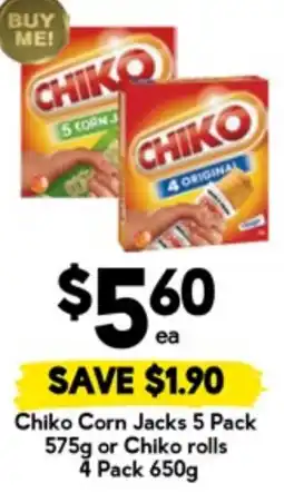 Drakes Chiko Corn Jacks or Chiko rolls offer