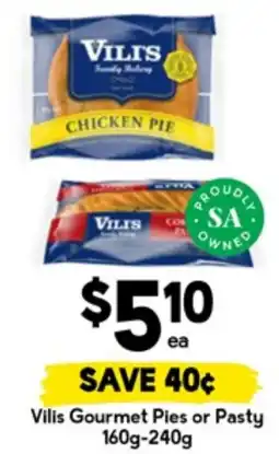 Drakes Vilis Gourmet Pies or Pasty offer