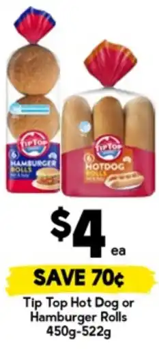 Drakes Tip Top Hot Dog or Hamburger Rolls offer