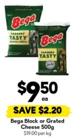 Drakes Bega Block or Grated Cheese offer