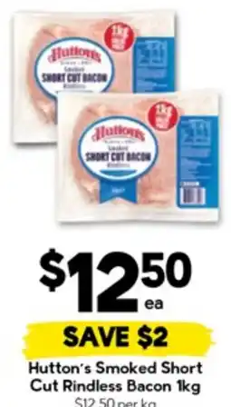 Drakes Hutton's Smoked Short Cut Rindless Bacon offer