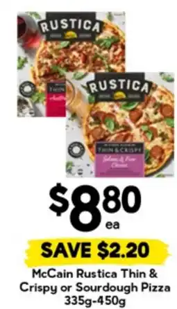 Drakes McCain Rustica Thin & Crispy or Sourdough Pizza offer