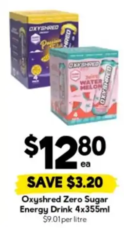 Drakes Oxyshred Zero Sugar Energy Drink offer