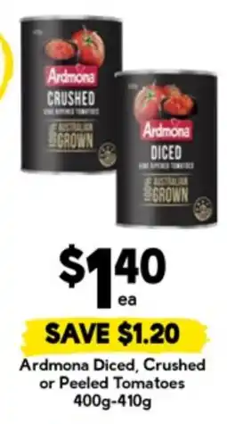 Drakes Ardmona Diced, Crushed or Peeled Tomatoes offer