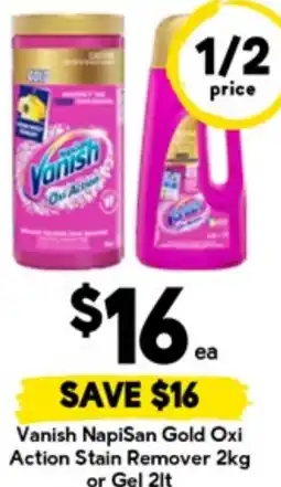 Drakes Vanish NapiSan Gold Oxi Action Stain Remover or Gel offer