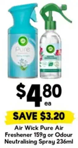 Drakes Air Wick Pure Air Freshener or Odour Neutralising Spray offer