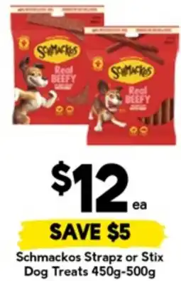 Drakes Schmackos Strapz or Stix Dog Treats offer