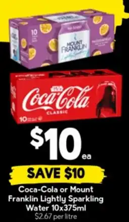 Drakes Coca-Cola or Mount Franklin Lightly Sparkling Water offer