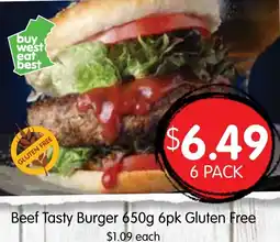 Spudshed Beef Tasty Burger Gluten Free offer