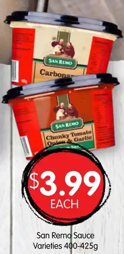Spudshed San Remo Sauce offer