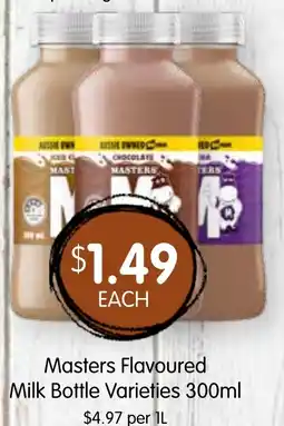 Spudshed Masters Flavoured Milk Bottle Varieties offer