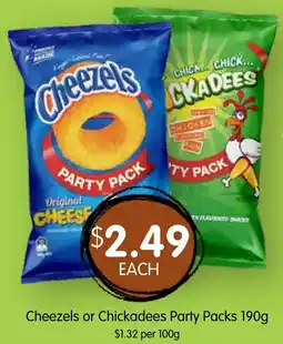 Spudshed Cheezels or Chickadees Party Packs offer