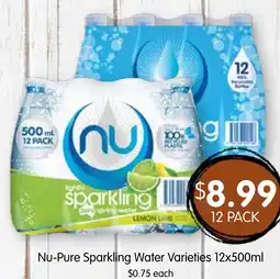 Spudshed Nu-Pure Sparkling Water Varieties offer