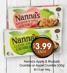 Spudshed Nanna's Apple & Rhubarb Crumble or Apple Crumble offer