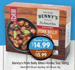 Spudshed Benny's Pork Belly Bites Honey Soy offer