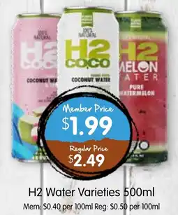 Spudshed H2 Water Varieties offer