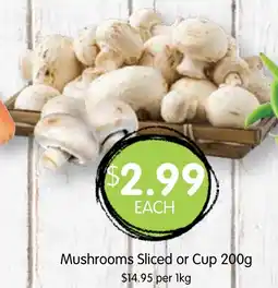 Spudshed Mushrooms Sliced or Cup offer