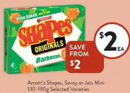 Foodworks Arnott's Shapes, Savoy or Jatz Mini offer