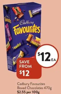 Foodworks Cadbury Favourites Boxed Chocolates offer