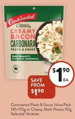 Foodworks Continental Pasta & Sauce Value Pack offer