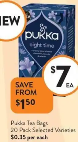 Foodworks Pukka Tea Bags offer