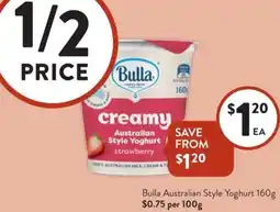 Foodworks Bulla Australian Style Yoghurt offer