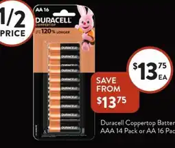 Foodworks Duracell Coppertop Batteries AAA offer
