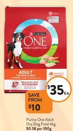 Foodworks Purina One Adult Dry Dog Food offer