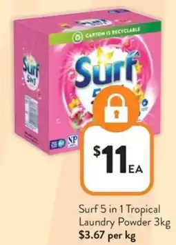 Foodworks Surf 5 in 1 Tropical Laundry Powder offer