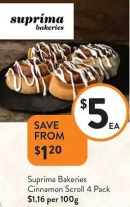 Foodworks Suprima Bakeries Cinnamon Scroll offer