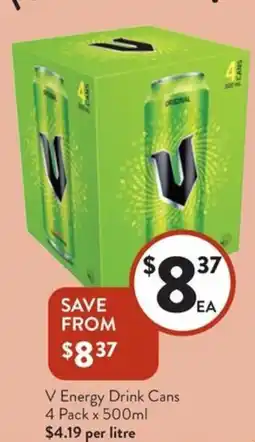 Foodworks V Energy Drink Cans offer