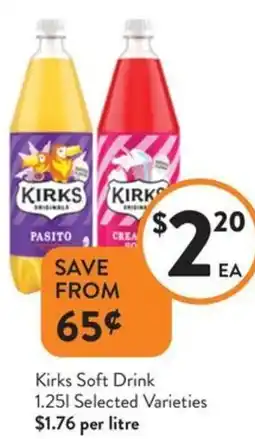 Foodworks Kirks Soft Drink offer