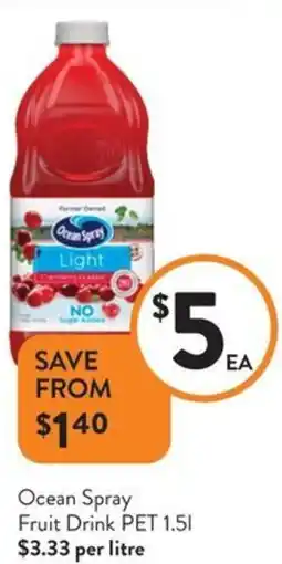 Foodworks Ocean Spray Fruit Drink PET offer