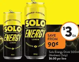 Foodworks Solo Energy Drink offer