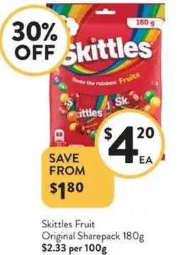 Foodworks Skittles Fruit Original Sharepack offer