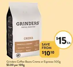 Foodworks Grinders Coffee Beans Crema or Espresso offer