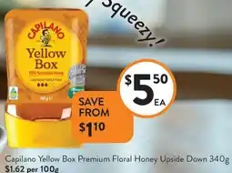 Foodworks Capilano Yellow Box Premium Floral Honey Upside Down offer