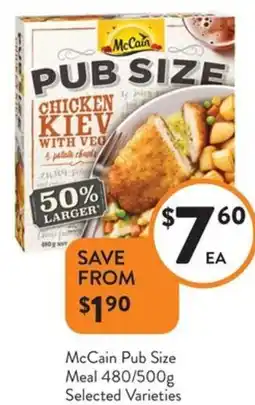 Foodworks McCain Pub Size Meal offer