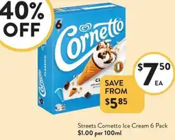 Foodworks Streets Cornetto Ice Cream offer