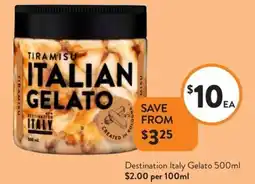 Foodworks Destination Italy Gelato offer