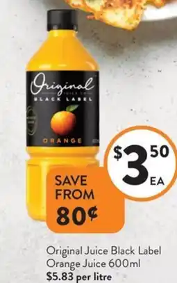 Foodworks Original Juice Black Label Orange Juice offer
